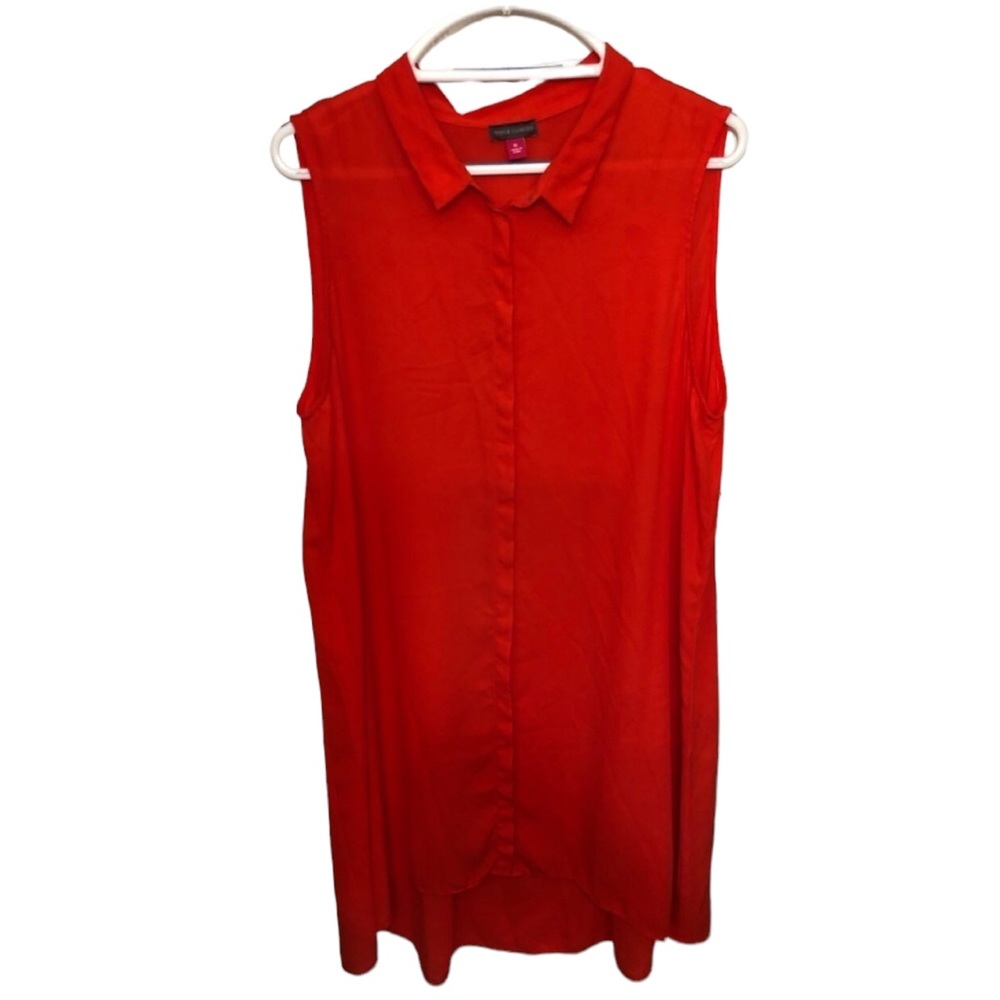Vince Camuto size XL orange long button down top / duster or cover up fits 12-14